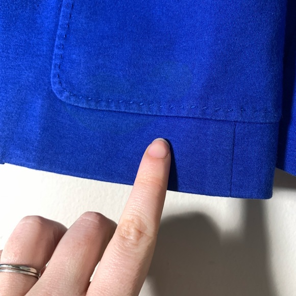 The limited cobalt blue one button cotton polyester blazer geometric circle sz S - Picture 4 of 12